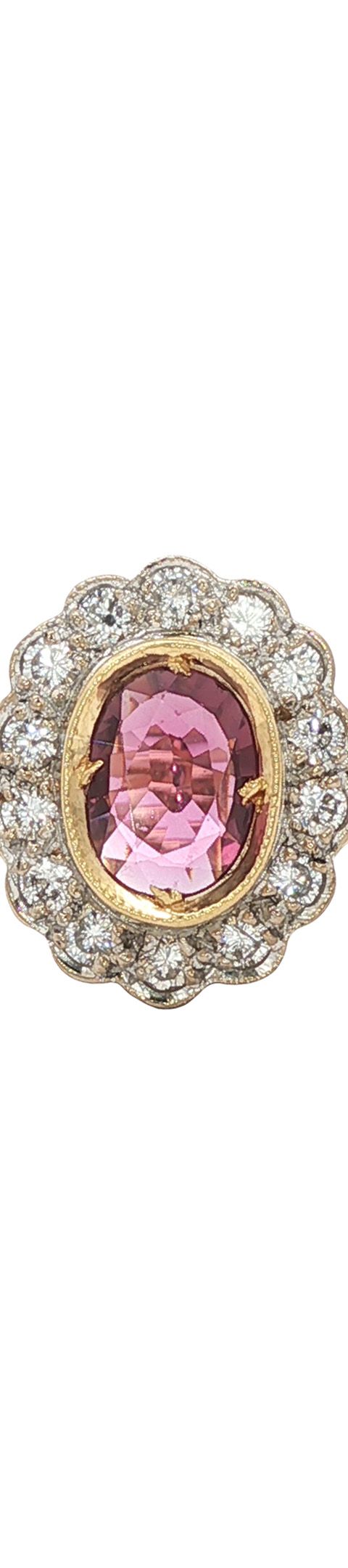 Vintage 18K Gold Ring with Ruby and Diamond